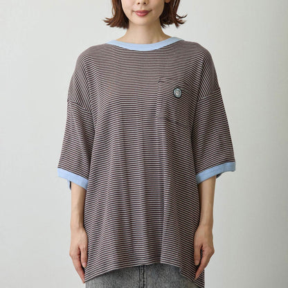 Chiikawa Big Silhouette Pocket T-shirt (Robert P.Miller×Talking / Momonga COFFEE)