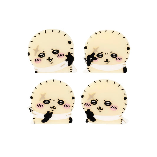 Chiikawa 4-Piece Acrylic Badge Set (Peace Rakko)