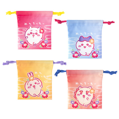Chiikawa Shisa's Souvenir Shop Mini Drawstring Bag Set of 4 ("Menso-re")
