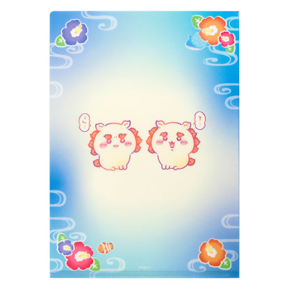 Chiikawa Shisa's Souvenir Shop Hologram Clear File (Everyone w/ Hibiscus)