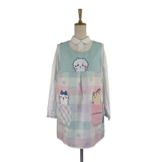 Chiikawa Apron (Flower・Checkered Pattern)
