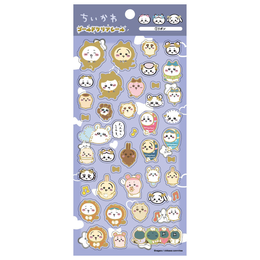 Chiikawa Gold Clear Sticker (1) Ribbon