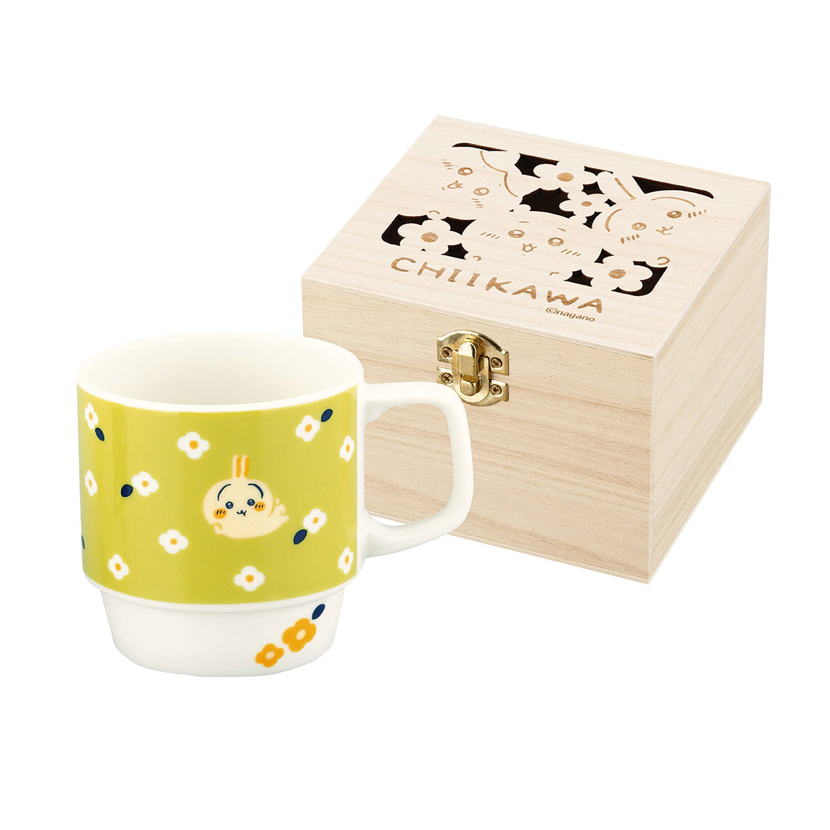 Chiikawa Flower Garden Wooden Boxed Mug (Usagi)