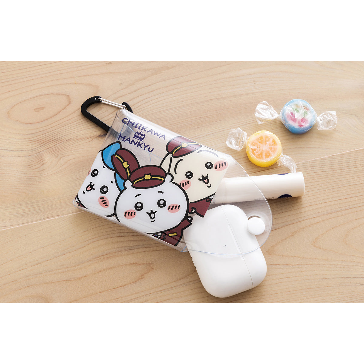 Chiikawa Hankyu Train Carabiner Clear Multi-Case SS