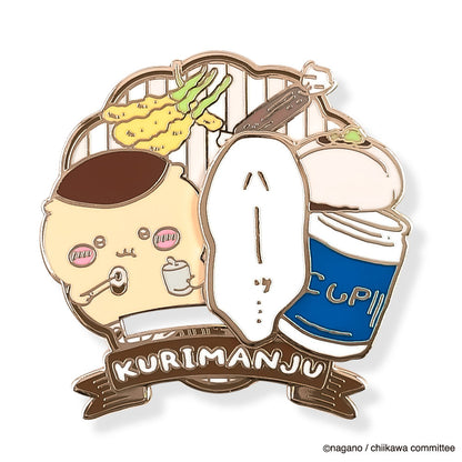 Chiikawa Large Gimmick Pin Badge (Kurimanju)