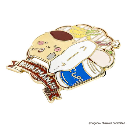 Chiikawa Large Gimmick Pin Badge (Kurimanju)