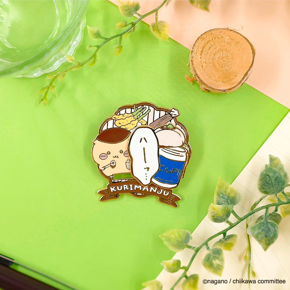 Chiikawa Large Gimmick Pin Badge (Kurimanju)