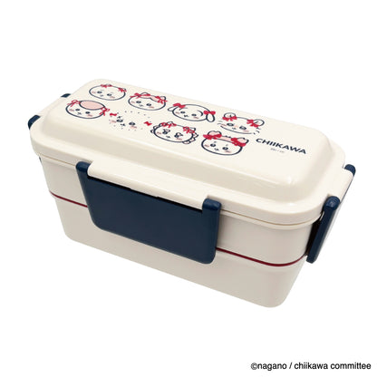 Chiikawa 4-Point Lock 2-Tier Lunch Box (Ribbon)
