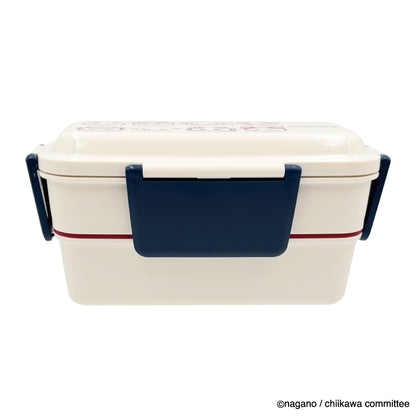 Chiikawa 4-Point Lock 2-Tier Lunch Box (Ribbon)