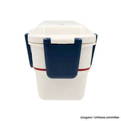 Chiikawa 4-Point Lock 2-Tier Lunch Box (Ribbon)