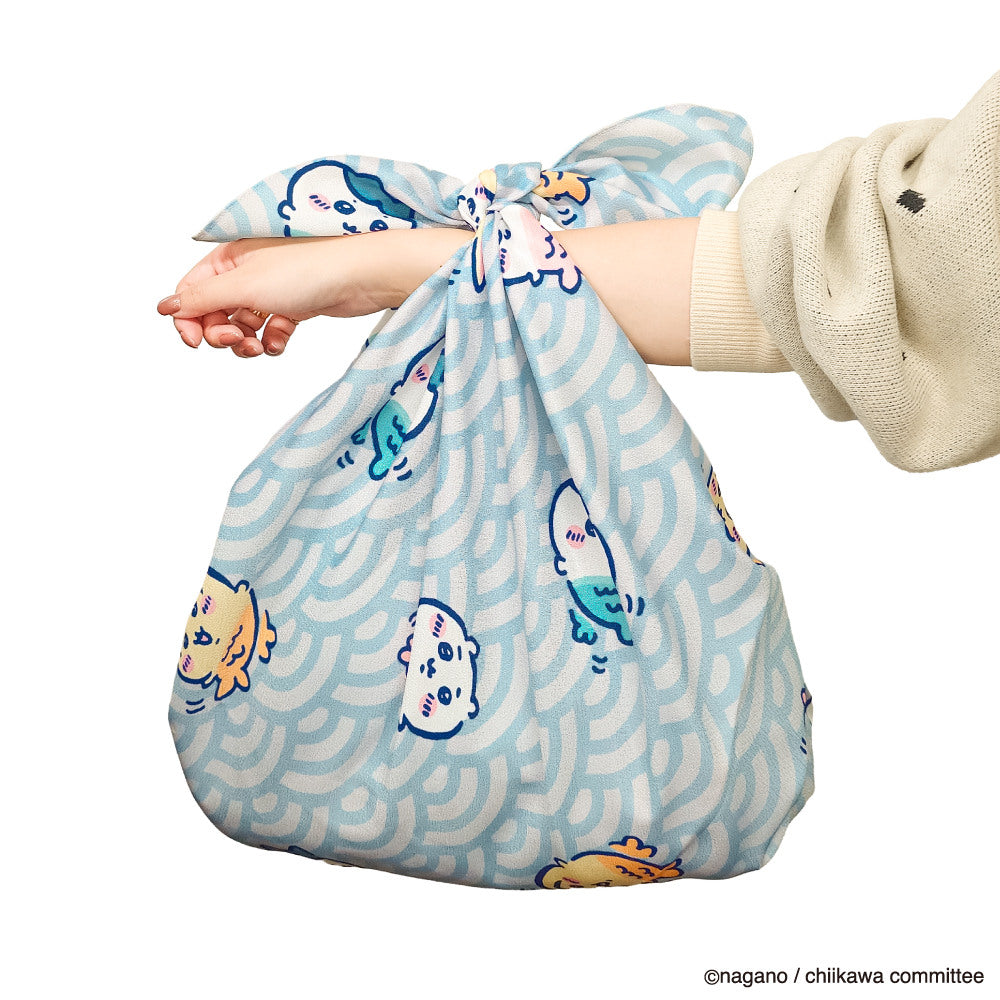 ちいかわ 撥水風呂敷（青海波柄）