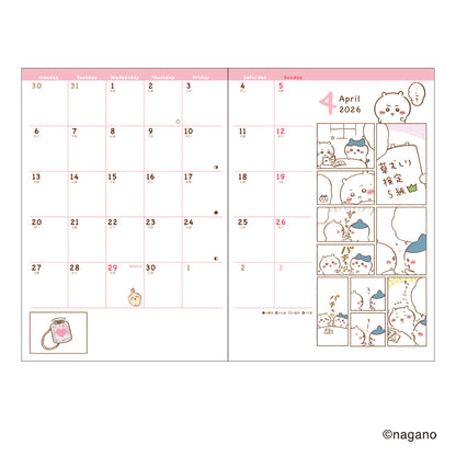 吉伊卡哇 2026年 B6漫畫月間手帳 4月開始 (咖哩的伴侶)