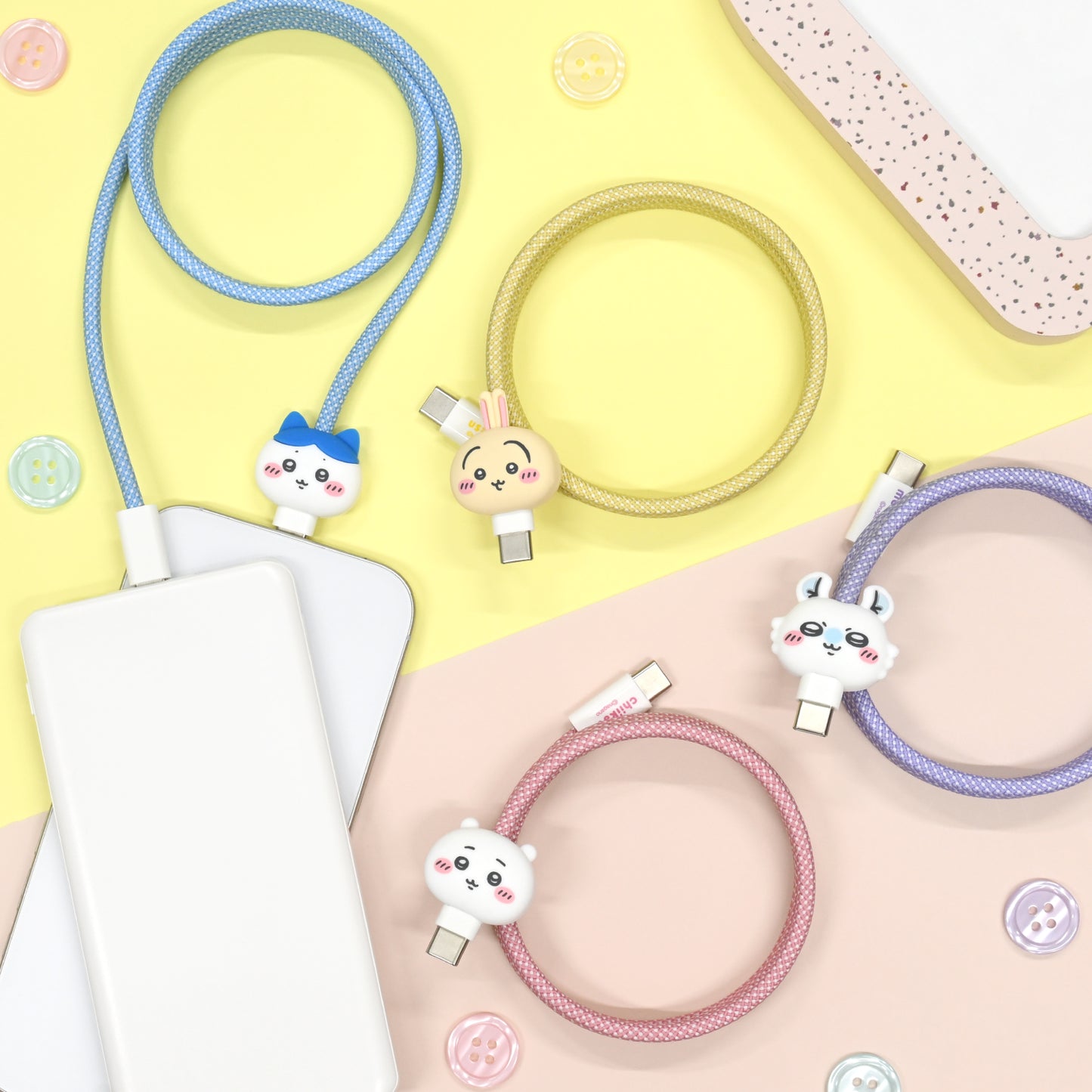 ちいかわ PD60W対応 USB2.0 Type-C マスコットマグネットケーブル（ちいかわ）