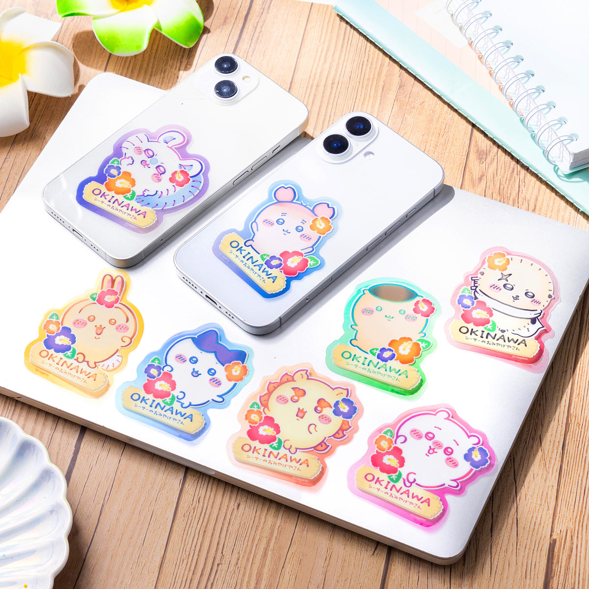 ちいかわ シーサーのおみやげやさん スマホに貼れるサイズのクリアステッカー（ちいかわ）