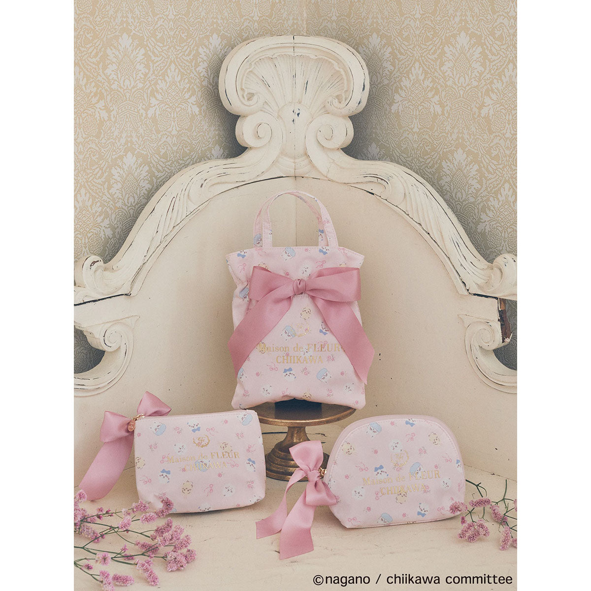 [Pre-order] Chiikawa Maison de FLEUR All-Over Pattern Drawstring Pouch