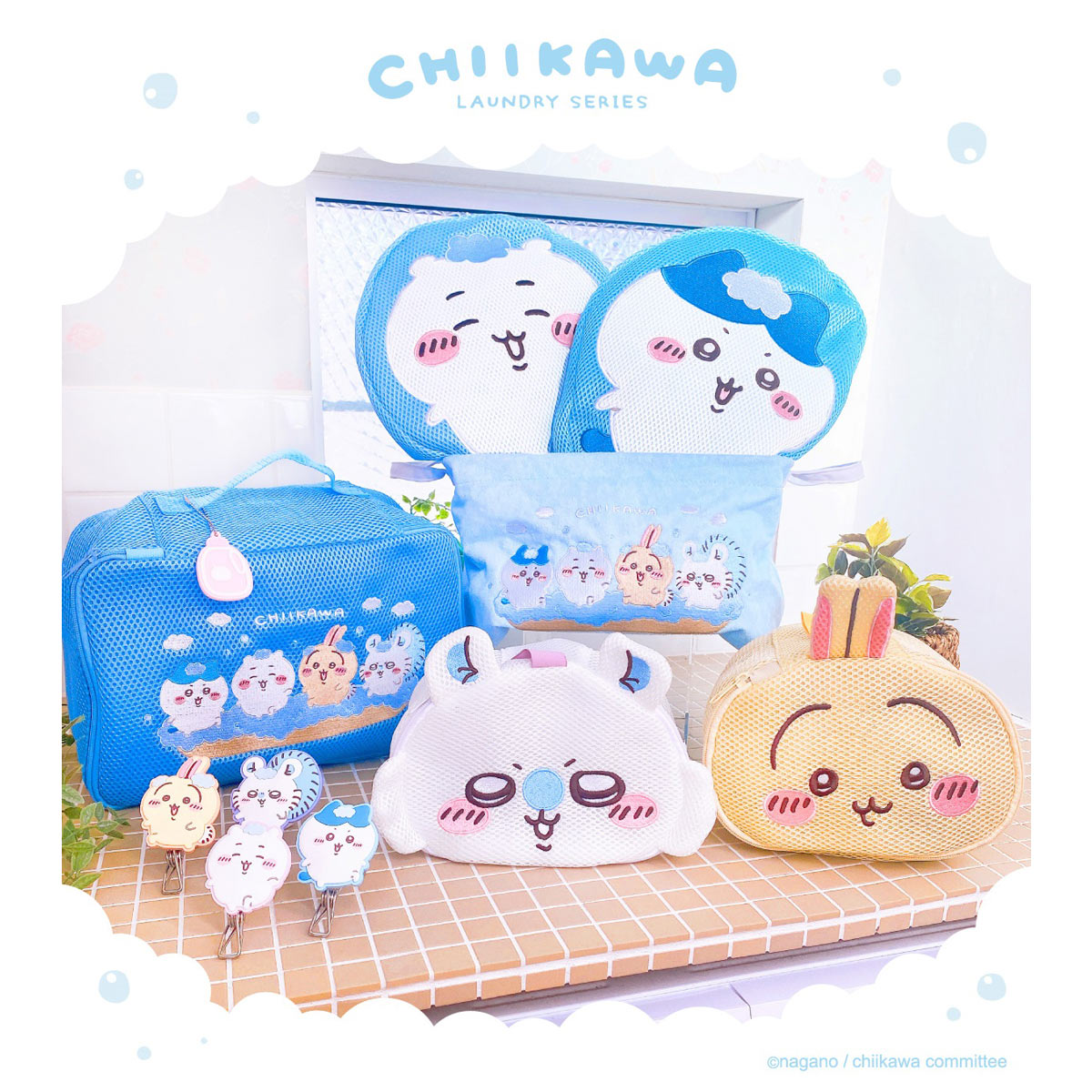 Chiikawa Round Pouch (Laundry Usagi)