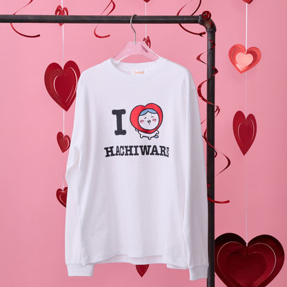 吉伊卡哇 長袖T恤 I LOVE HACHIWARE 白色