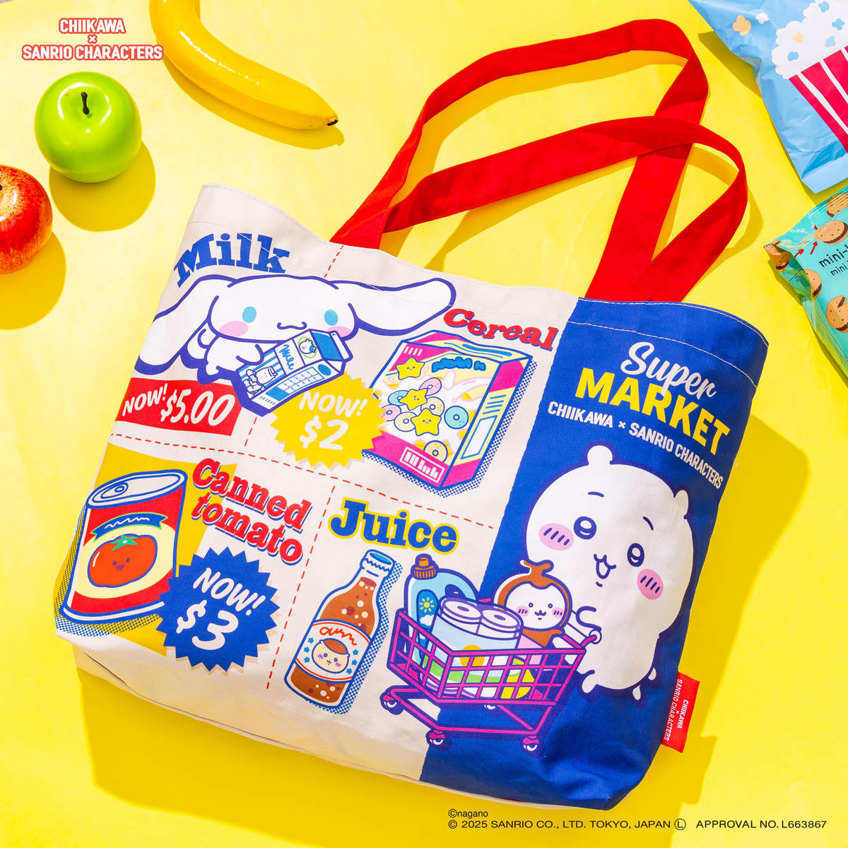 吉伊卡哇 × 三麗鷗角色 超市購物手提袋