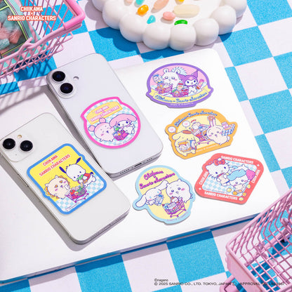 ちいかわ×サンリオキャラクターズ スーパーマーケットなスマホに貼れるサイズのステッカー（ちいかわとシナモロール）