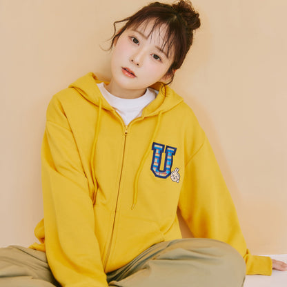 吉伊卡哇 拉鍊連帽衫 GO MY WAY 黃色