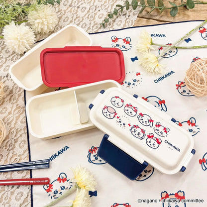 Chiikawa 4-Point Lock 2-Tier Lunch Box (Ribbon)