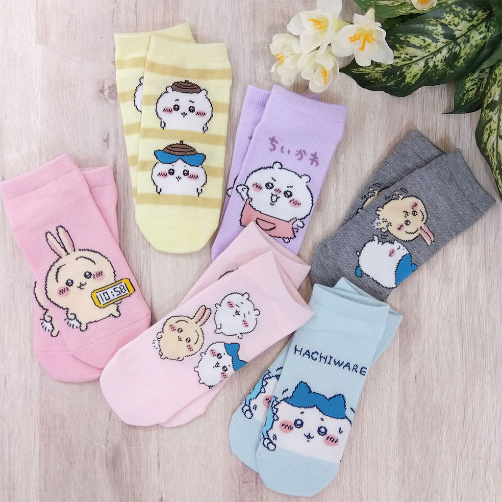 치이카와 메쉬 스니커즈 양말 (하치와레 우사기) 여성용