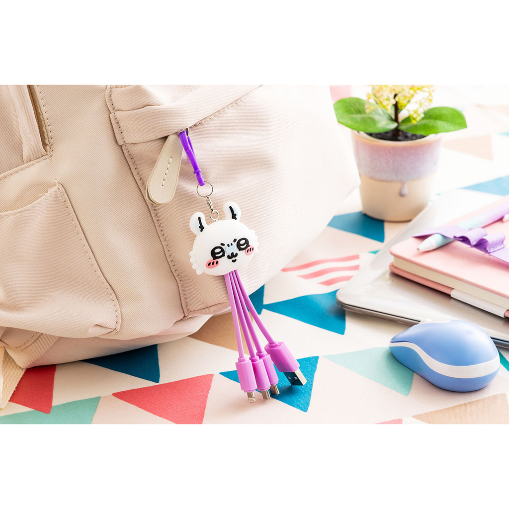 Chiikawa Face Multi-Charge Cable (Momonga)