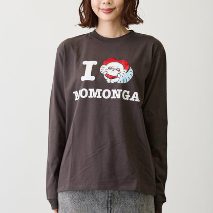 吉伊卡哇 長袖T恤 I LOVE MOMONGA 炭灰色