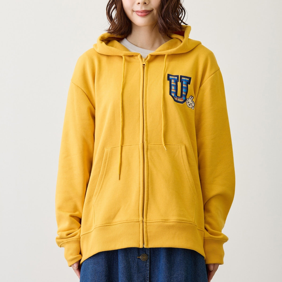 吉伊卡哇 拉鍊連帽衫 GO MY WAY 黃色