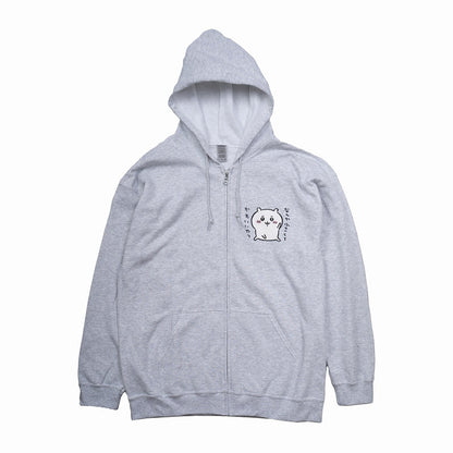 치이카와 포즈 ZIP 후디 멋 그레이