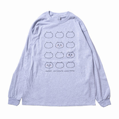 치이카와 FACE L/S T셔츠 멜란지 그레이