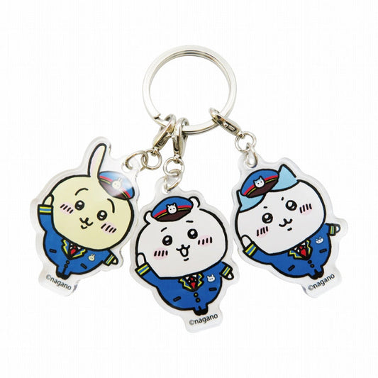Chiikawa 3-Set Acrylic Key ring Everyone's Stationmaster Chiikawa