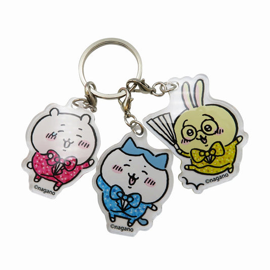 Chiikawa 3-Set Acrylic Key ring Manzai Show Chiikawa