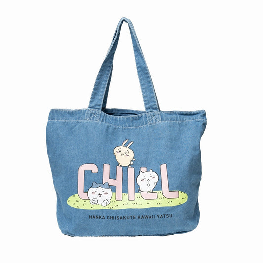 치이카와 데님 라지 토트백 CHILL (라이트 블루)