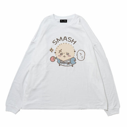 Chiikawa Tourism Big Silhouette L/S T-Shirt Smash (White)