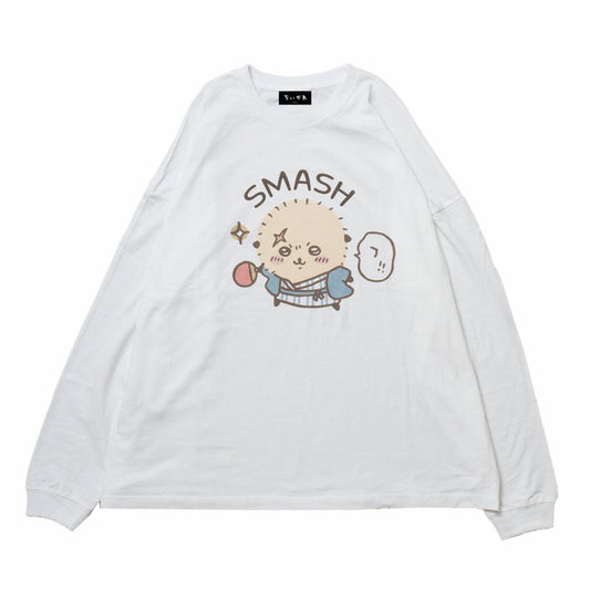 Chiikawa Tourism Big Silhouette L/S T-Shirt Smash (White)