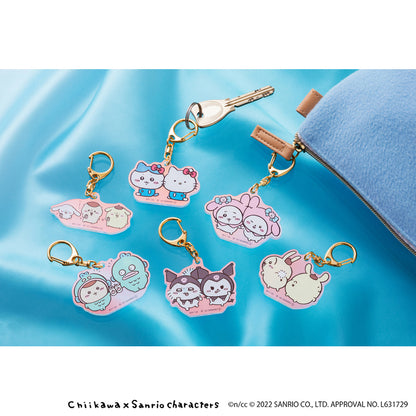 Chiikawa × Sanrio Characters Aurora Acrylic Key ring (Chiikawa & My Melody)