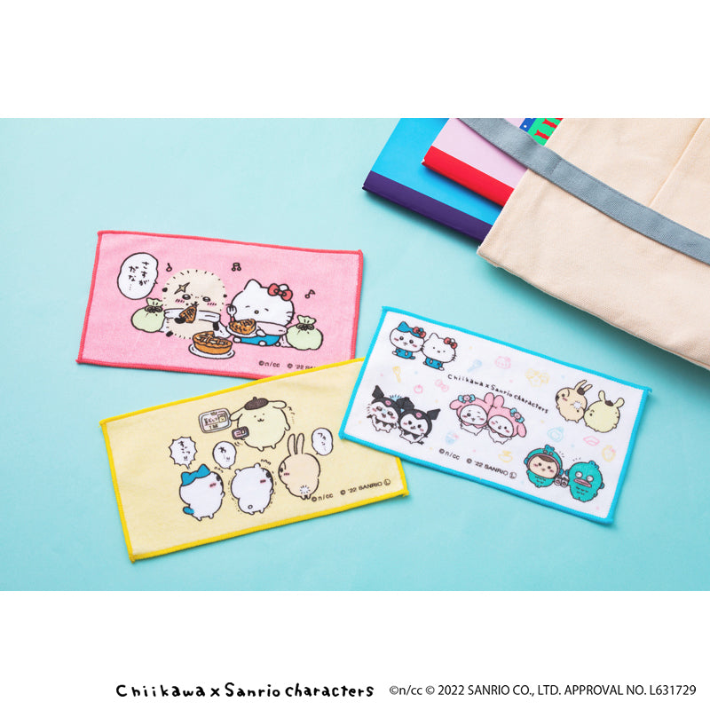 Chiikawa × Sanrio Characters 3-Piece Set Hand Towels (Good Friends)