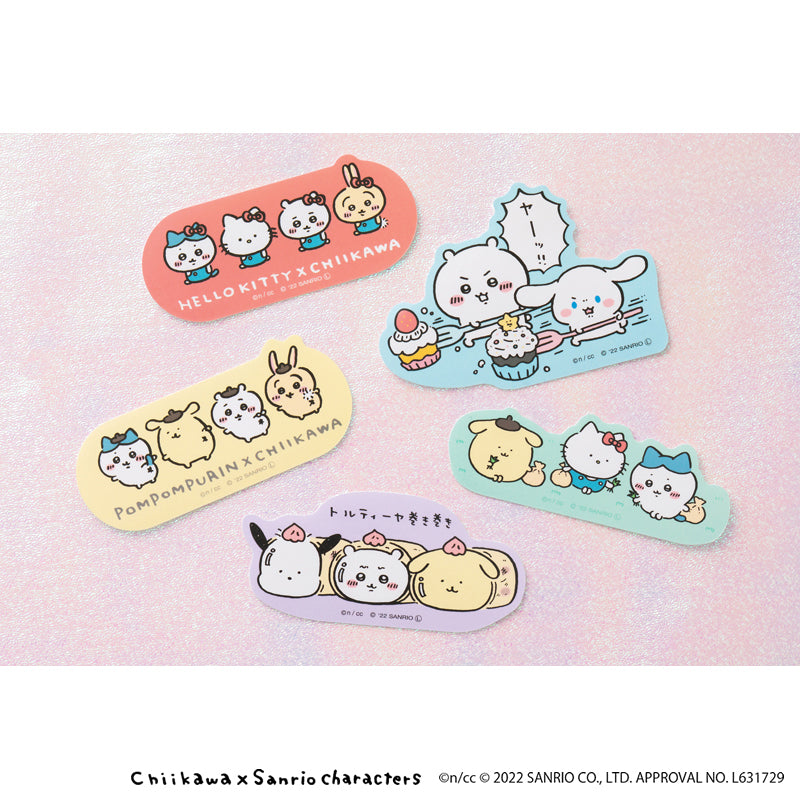 吉伊卡哇×三麗鷗角色 可貼於手機的貼紙（POMPOMPURIN×吉伊卡哇）