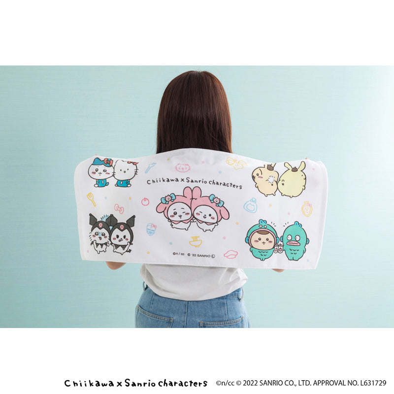 Chiikawa × Sanrio Characters Face Towel (Everyone)
