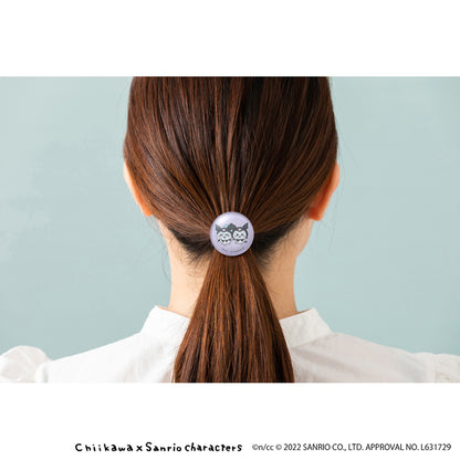 Chiikawa × Sanrio Characters Glass Hair Tie (Momonga & Kuromi)