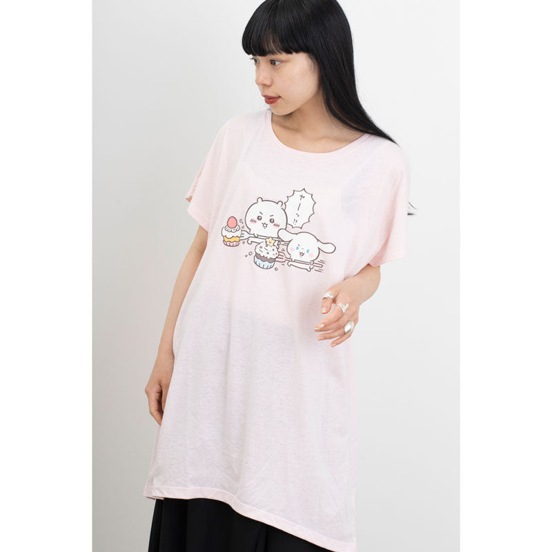 吉伊卡哇×三麗鷗角色 寬鬆洋裝 吉伊卡哇×CINNAMOROLL 粉紅色 FREE