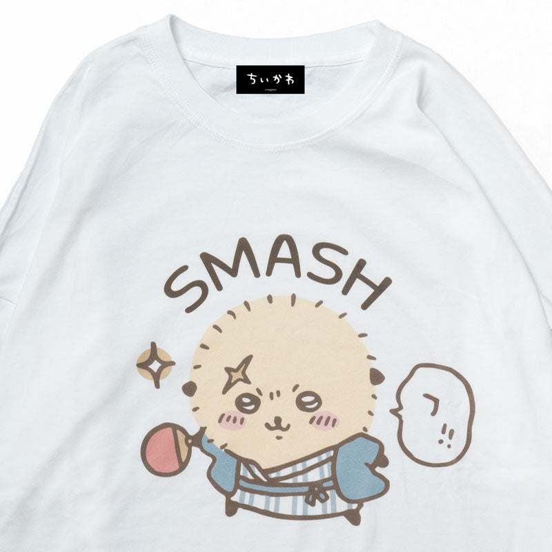 Chiikawa Tourism Big Silhouette L/S T-Shirt Smash (White)