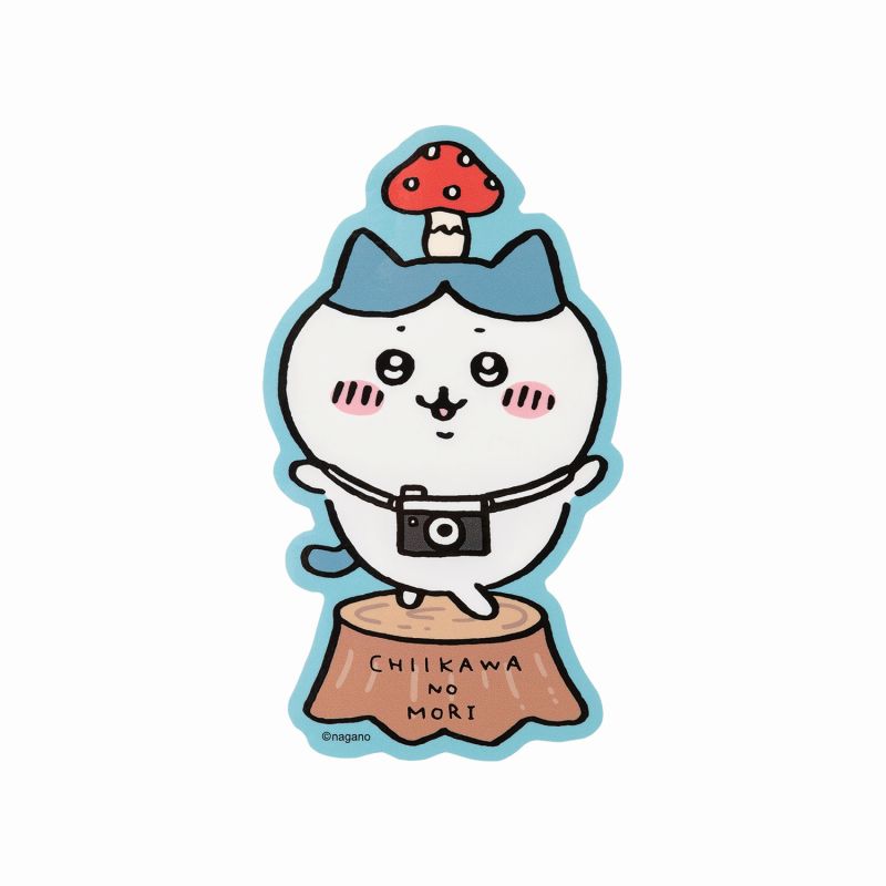 Chiikawa Yuru-Cut Big Sticker (Mushroom Hachiware)