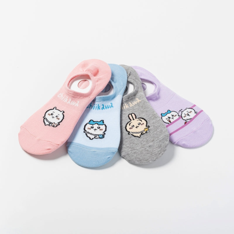 Chiikawa Cocopita Sneaker Length Socks (2 People Line Pattern)