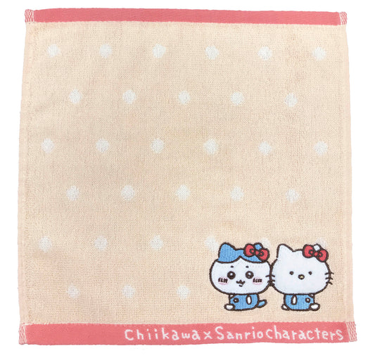 Chiikawa x Sanrio Characters Mini Towel (Hachiwari and Hello Kitty)