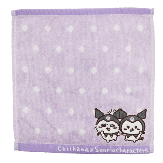Chiikawa x Sanrio Characters Mini Towel (Momonga and Kuromi)