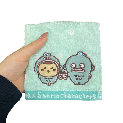 Chiikawa x Sanrio Characters Mini Towel (Kurimanju and Hangyodon)