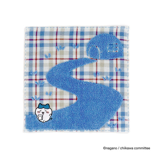 Chiikawa Towel Handkerchief (Check Blue)