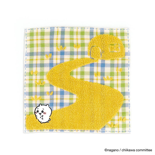 Chiikawa Towel Handkerchief (Check Yellow)